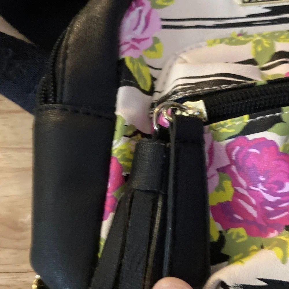 Luv Betsey by Betsey Johnson Floral Striped Mini Backpack. EUC. Super cute - Picture 5 of 7